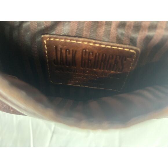 JACK GEORGES HORNBACK CROCO DARK BROWN LEATHER CROSSBODY WALLET PURSE - Picture 3 of 8